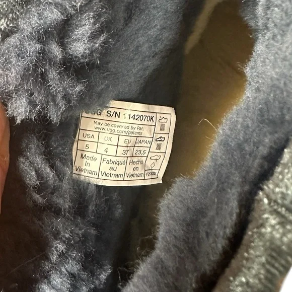 UGG • Classic Mini II Velvet Boots • Blue Wool Lining • Size 5 Women’s - Picture 5 of 7